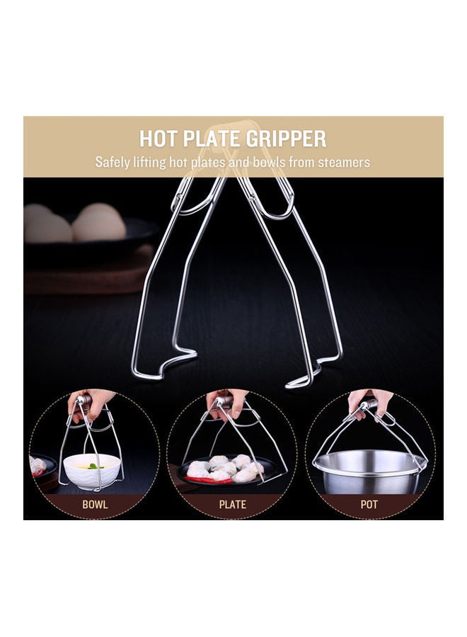 NIBEMINENT Stainless Steel Hot Plate Gripper Silver - Image 3