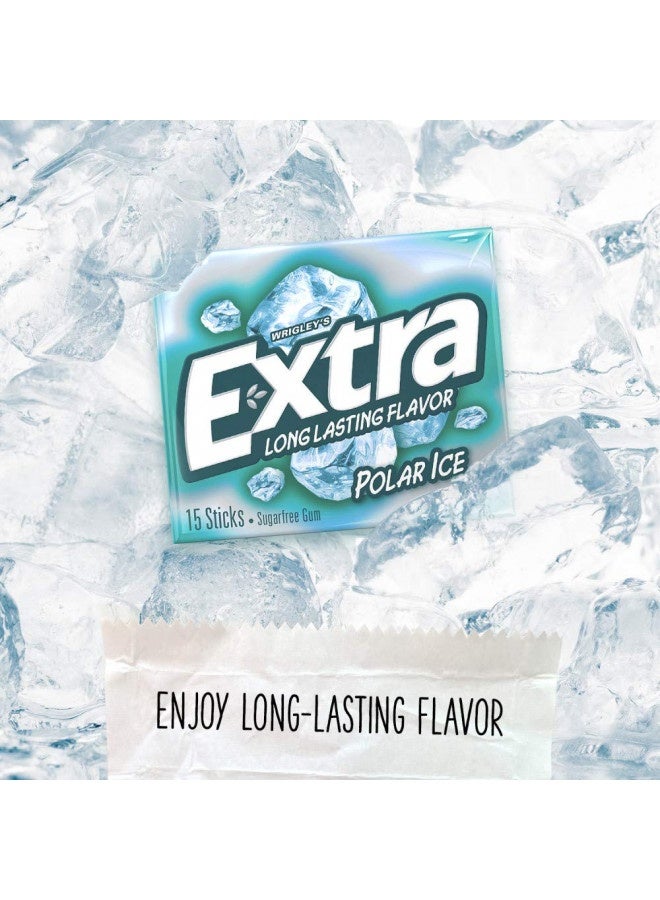 Extra Extra Polar Ice Sugarfree Gum, 15 Sticks (Pack Of 10)  - Image 4