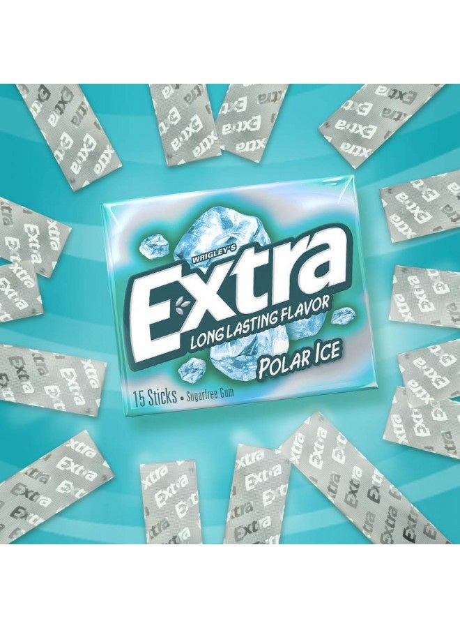 Extra Extra Polar Ice Sugarfree Gum, 15 Sticks (Pack Of 10)  - Image 2