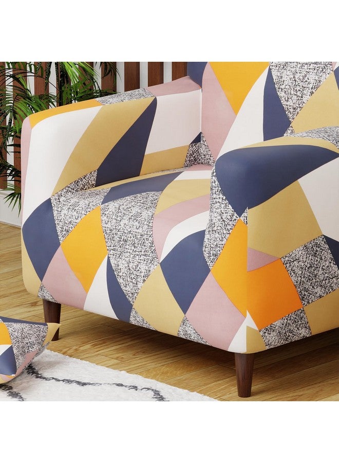 لوكزر غطاء أريكة Lukzer Universal بمقعد واحد مع كيس وسادة واحد، 140 جرام لكل متر مربع، غطاء مرن كبير لحماية الأريكة قابل للتمدد (تصميم متعدد الألوان/90-140 سم) SC-044-01 - Image 4