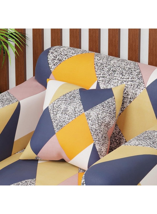 لوكزر غطاء أريكة Lukzer Universal بمقعد واحد مع كيس وسادة واحد، 140 جرام لكل متر مربع، غطاء مرن كبير لحماية الأريكة قابل للتمدد (تصميم متعدد الألوان/90-140 سم) SC-044-01 - Image 3