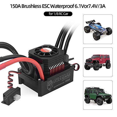 GoolRC 150A Brushless ESC Waterproof Electric Speed Controller for 18 RC Truck OffRoad Car - Image 5