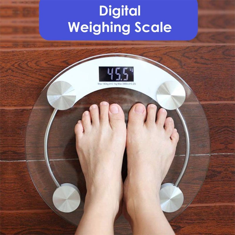 Dr. Care ميزان وزن الجسم الشخصي الرقمي الشفاف بسماكة 8 مم من الزجاج المقسى وعرض LCD - Image 2