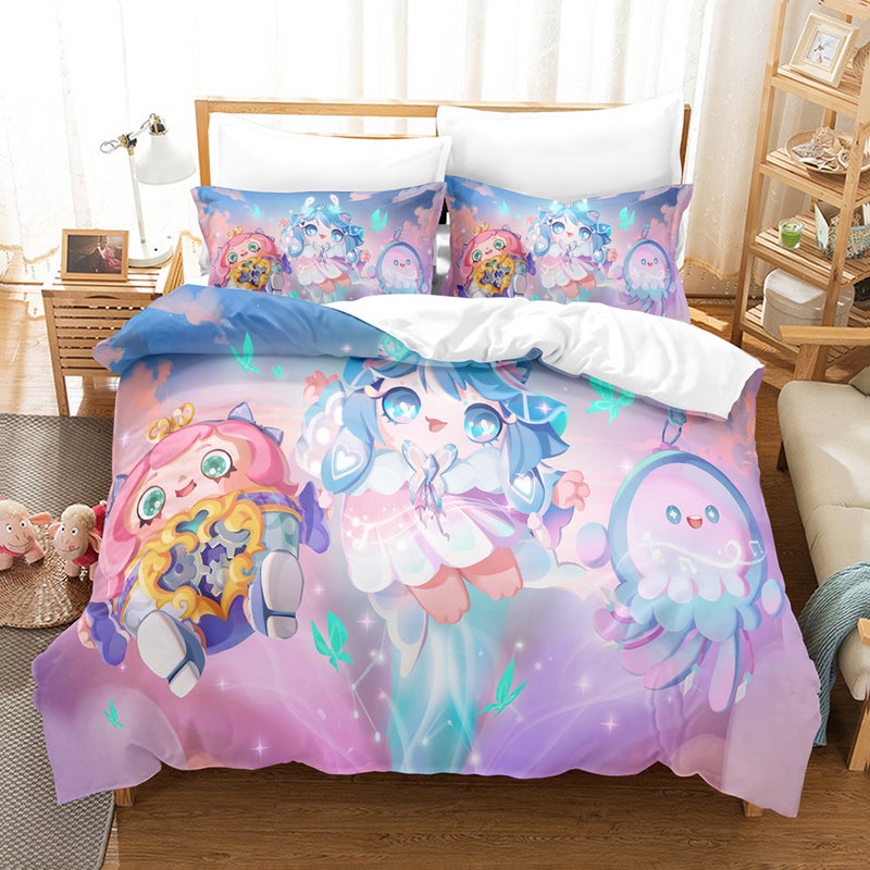 مجموعة بياضات سرير جديدة من Eggboy مطبوعة رقمياً من أربع قطع تتكون من ثلاث قطع من شراشف حفلة Eggy - Image 5