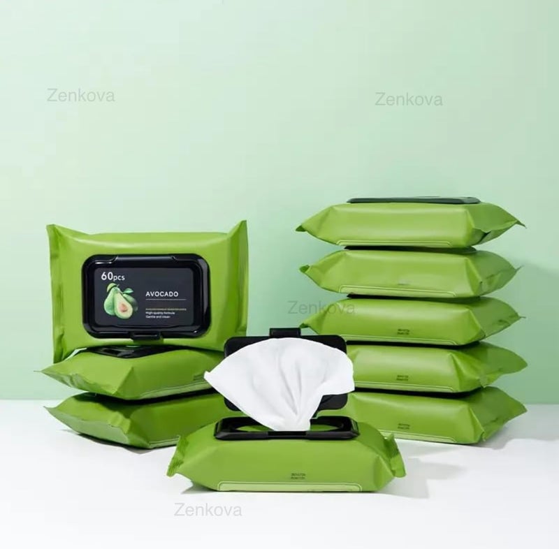 Zenkova Beauty Clean Glow Makeup Remover Wipes With Green Tea And Calendula Extracts Cleansing And Hydrating Facial Wipes 60 Wipes - Image 2