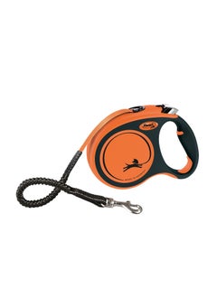 Flexi retractable dog leash xtreme tape black and orange 5m 