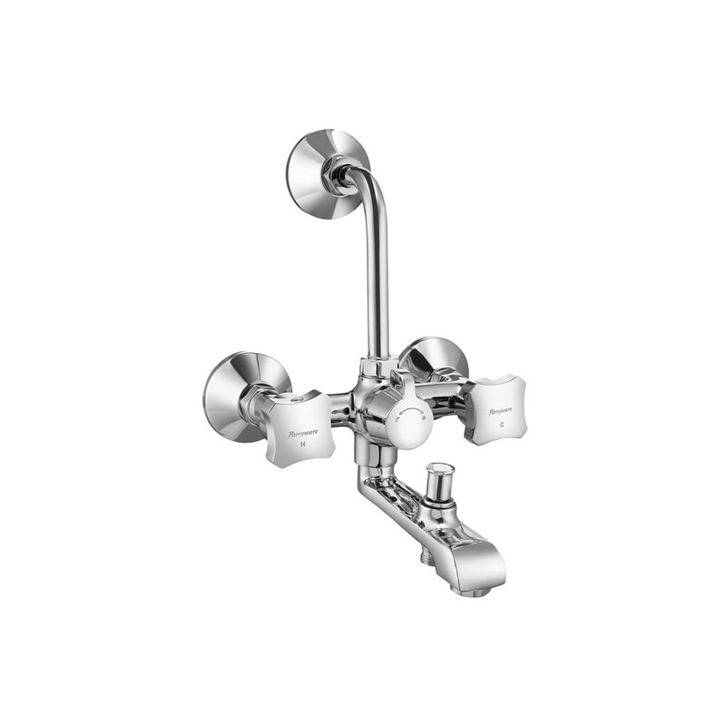 Parryware Jade Wall Mixer 3-in-1 | Wall Mounted Bathroom Mixer Faucet with Honeycomb Aerator | Chrome Finish | G022FA1 - Image 1