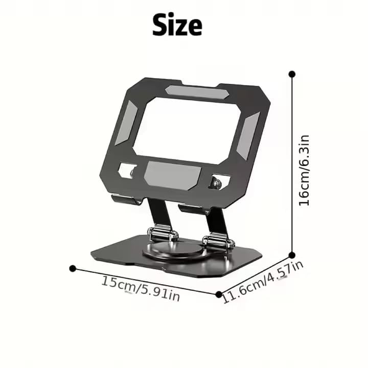 SKYCELL Tablet Stand Holder for Table 360 Rotating Portable Aluminum Adjustable Folding Tablet Stand Holder for I Pad, Flexible Rotation Stand for Bad, Table, Office, Home Floor Stand (Grey) - Image 2