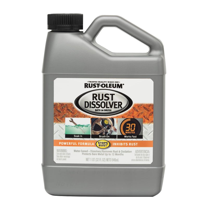 RUST-OLEUM RustOleum Rust Dissolver Soak Bath HeavyDuty Corrosion Remover for Metal Tools Cars Bikes Grills Bolts Firearms More Quart