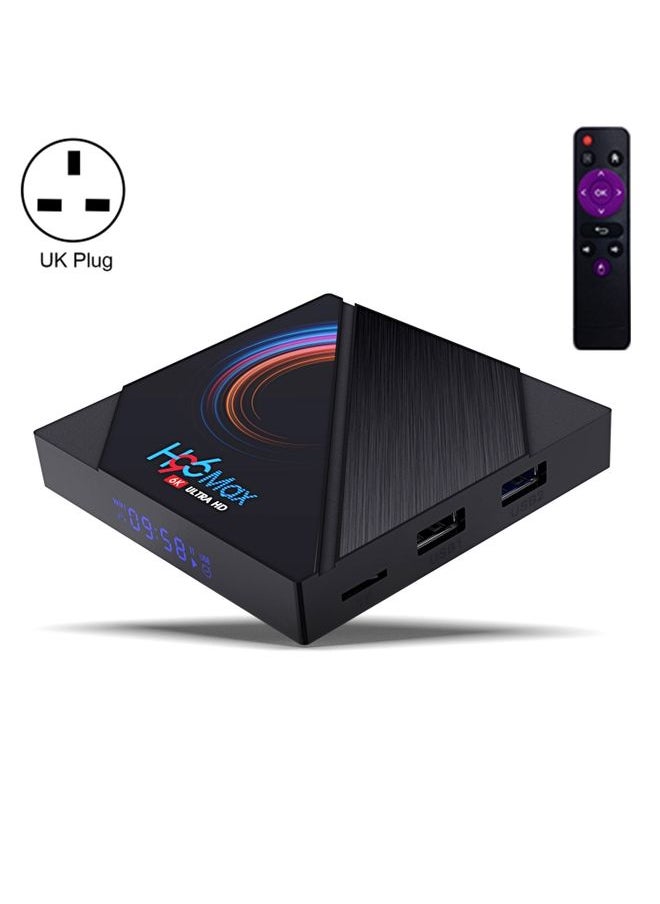 BURAQ - H96 Max 6K Ultra HD Smart TV Box with Remote Controller, Android 10.0, Allwinner H616 Quad Core ARM Cortex-A53, 2GB+16GB, Support TF Card / USBx2 / AV / HDMI / WIFI, UK Plug - Image 1