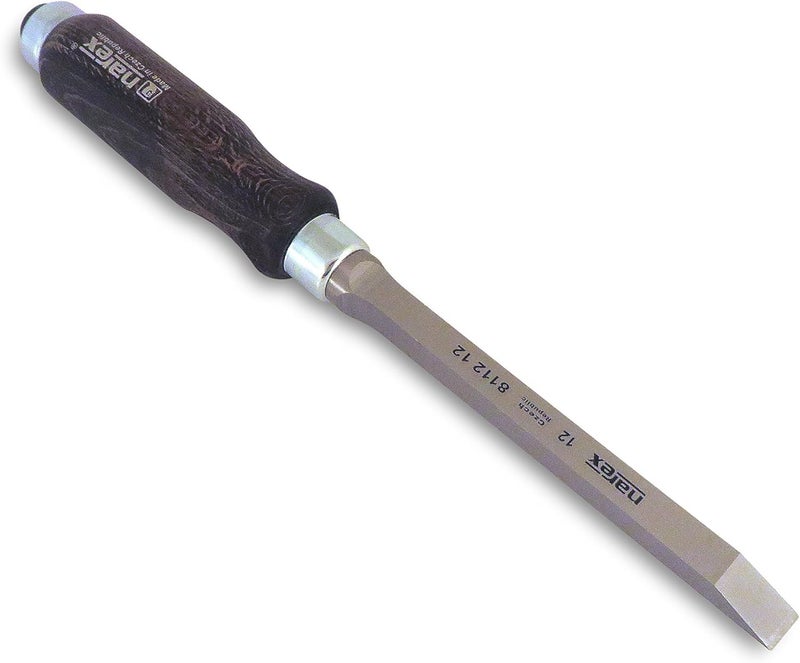 Czech Steel Professional Woodworking Cabinetmakers Mortise Chisel with Stained European Beech Wood Handle Sizes from 4 mm to 12 mm 811205-811212 (12 mm - 1/2")