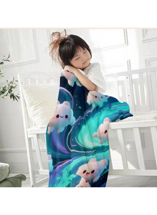 general Baby and children's cartoon flannel thin blanket (warm and comfortable, suitable for sleep, game use) 70cm*100cm - Image 2