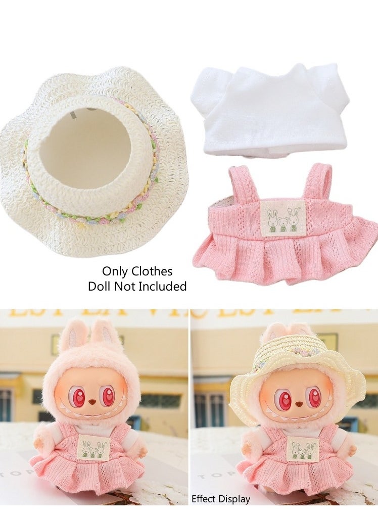 3-Piece Clothes for Labubu Outfit, Exquisite Accessories for Labubu,Cute Clothes Set for 15-17 cm Labubu Accessories 