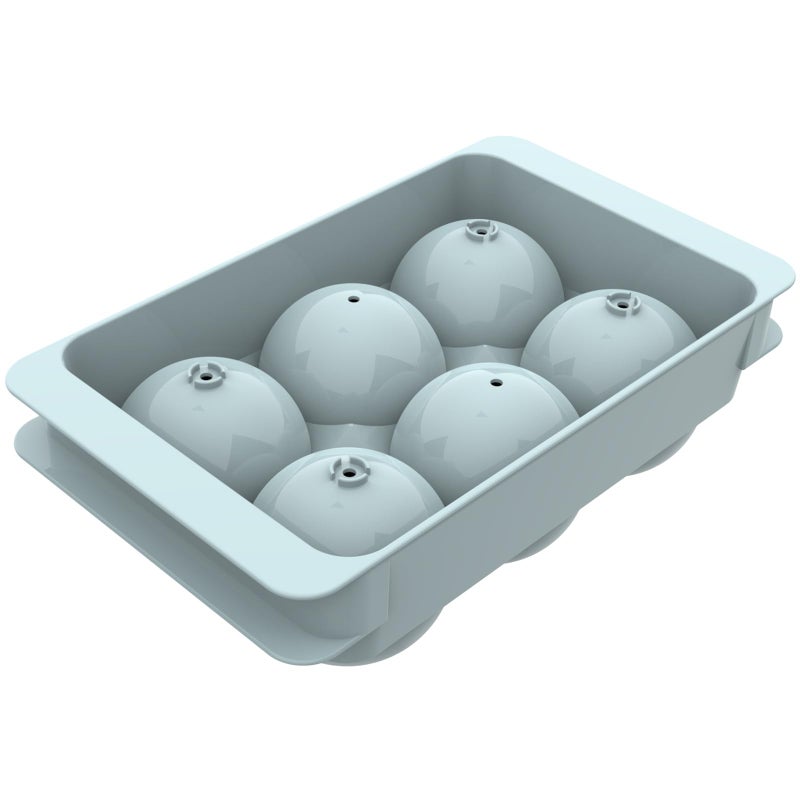 WIBIMEN Large Ice Cube Molds, Big Round Whiskey Ice Cube Trays for Freezer, Easy to Fill & Release, Whiskey Bourbon Cocktail(1.9In*6 Balls- Blue/1 Pack) - Image 1