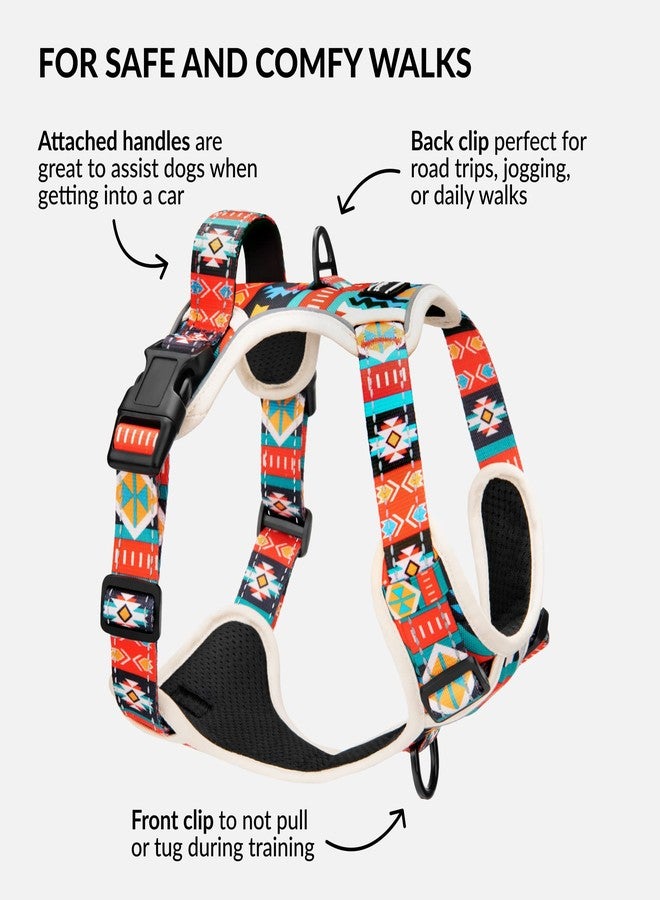 CollarDirect No Pull Reflective Dog Harness with Handle and Front Clip, Adjustible Soft Padded Vest for Small to Large Dogs Training and Walk (Size L, Pattern PT2) - Image 2