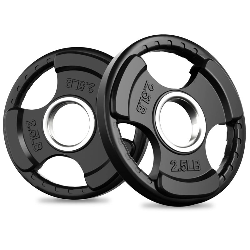RitFit Weight Plates for Barbell, 2-Inch Olympic Rubber Grip Plates for Weightlifting and Strength Training in Home & Gym, Single, Pair and Sets(2.5LB, Pair) - Image 1