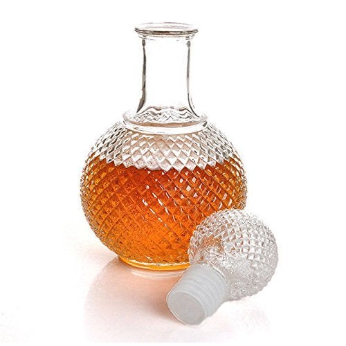Nanson 1000ml Glass Whiskey Decanter European Design BPAFree Airtight Silicone Cap Round Oval Bottle for Scotch Bourbon Vodka Wine Liquor - Image 2
