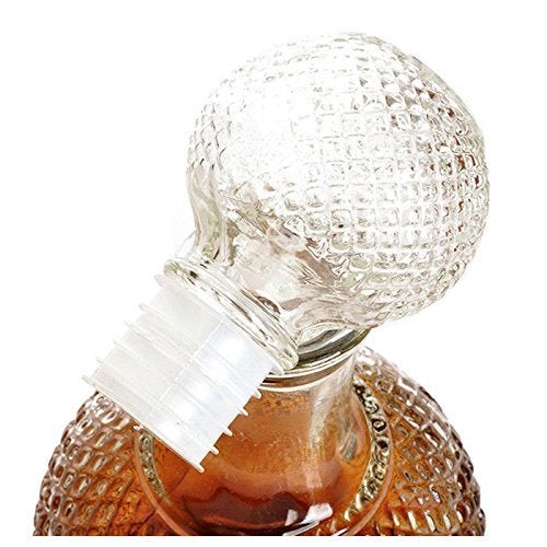 Nanson 1000ml Glass Whiskey Decanter European Design BPAFree Airtight Silicone Cap Round Oval Bottle for Scotch Bourbon Vodka Wine Liquor - Image 3