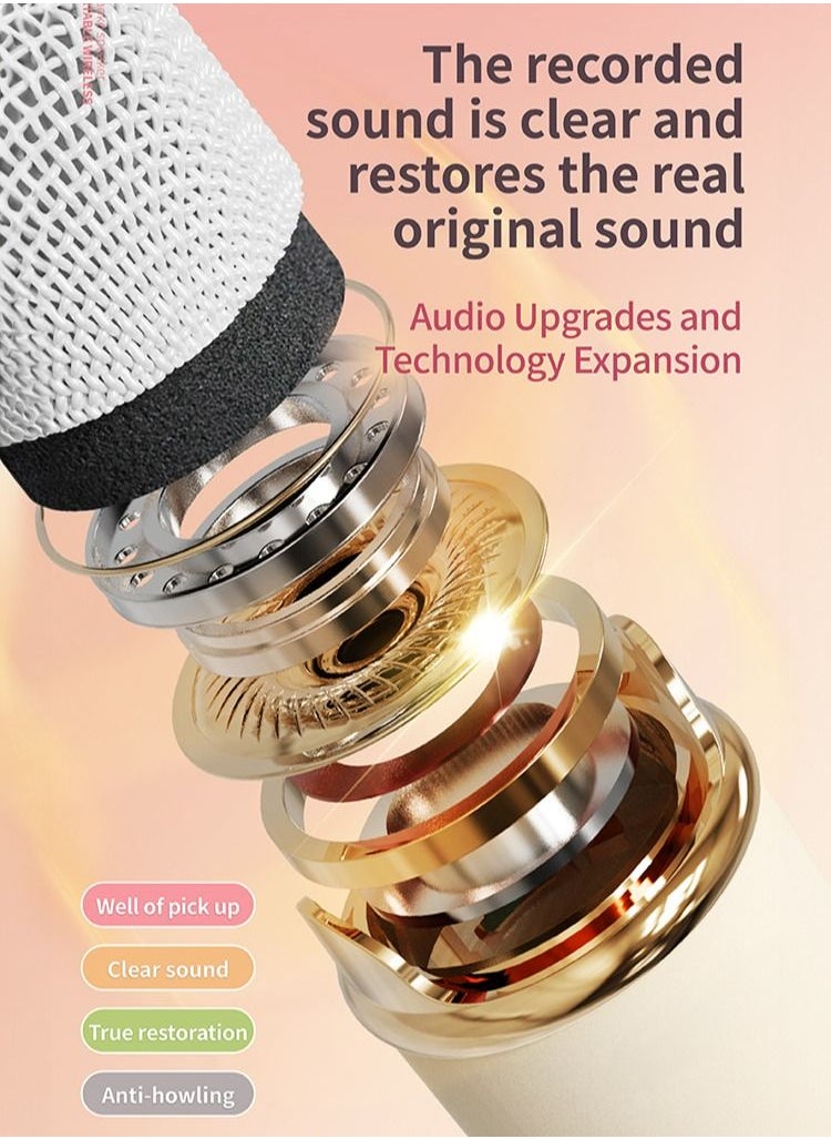 ULHYC - Karaoke Portable Wireless Bluetooth Speakers with Microphone One Click Original Vocal Elimination Auto Connection at Startup for Family Gatherings and Entertainment - Image 1