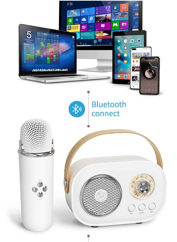 ULHYC - Karaoke Portable Wireless Bluetooth Speakers with Microphone One Click Original Vocal Elimination Auto Connection at Startup for Family Gatherings and Entertainment - Image 1
