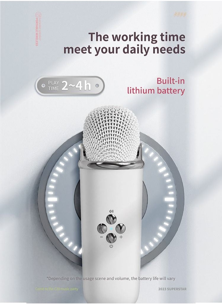 ULHYC - Karaoke Portable Wireless Bluetooth Speakers with Microphone One Click Original Vocal Elimination Auto Connection at Startup for Family Gatherings and Entertainment - Image 1