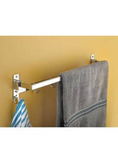 iSTAR iSTAR Stainless Steel Folding Towel Rack/Towel Stand/Towel Rod/Towel Hanger/Rack Shelf for Bathroom/Bathroom Accessories (24 Inch) (Silver)  - Image 2