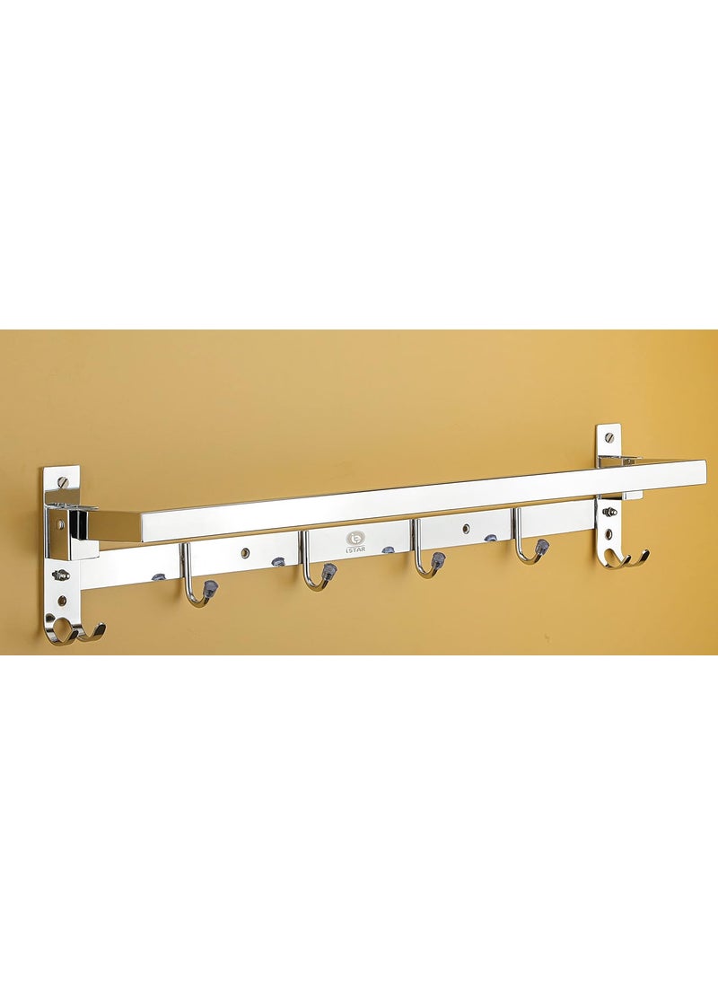 iSTAR iSTAR Stainless Steel Folding Towel Rack/Towel Stand/Towel Rod/Towel Hanger/Rack Shelf for Bathroom/Bathroom Accessories (24 Inch) (Silver)  - Image 4