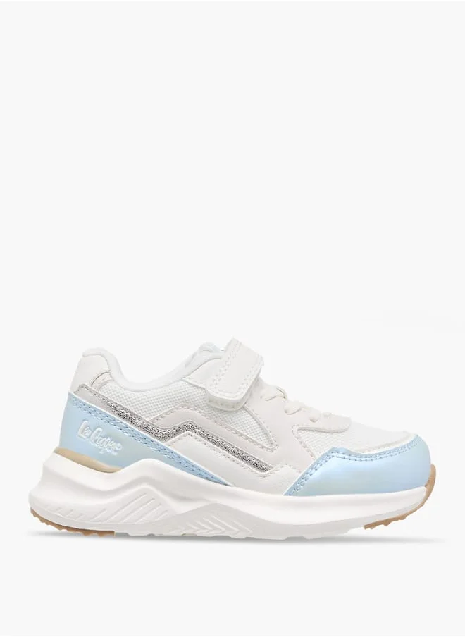 لي كوبر Girls' Panelled Sneakers with Hook and Loop Closure