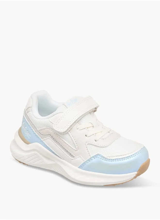 Lee Cooper Girls' Panelled Sneakers with Hook and Loop Closure