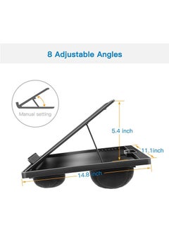 LENND Adjustable Lap Desk - with 8 Adjustable Angles & Dual Cushions Laptop Stand for Car Laptop Desk, Work Table, Lap Writing Board & Drawing Desk on Sofa or Bed  - Image 3