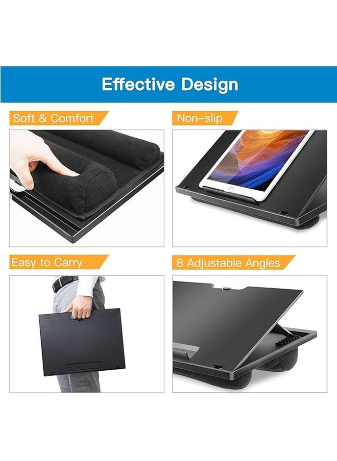 LENND - Adjustable Lap Desk - with 8 Adjustable Angles & Dual Cushions Laptop Stand for Car Laptop Desk, Work Table, Lap Writing Board & Drawing Desk on Sofa or Bed - Image 1