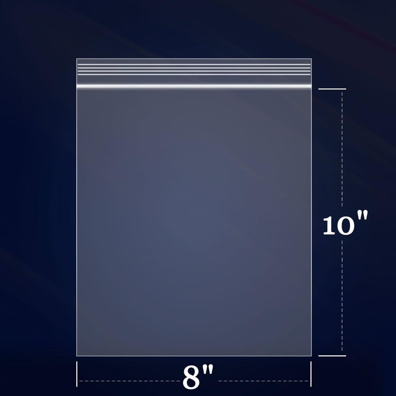 iMailer - 500 عد - أكياس سحاب شفافة 8" × 10" - أكياس بلاستيكية بولي قابلة لإعادة الإغلاق بسماكة 2 مل مع قفل سحاب لإعادة الإغلاق للطباعة الفنية، الكتيبات، الصور، هدايا الحرف اليدوية - Image 2