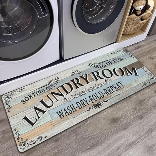 sdhinlwo Non Slip Laundry Room Rug  Farmhouse Kitchen Floor Mat Laundry Room Rug Runner Decor Washable Floor Carpet for Washroom Mudroom Kitchen Bathroom Hallway20 x48