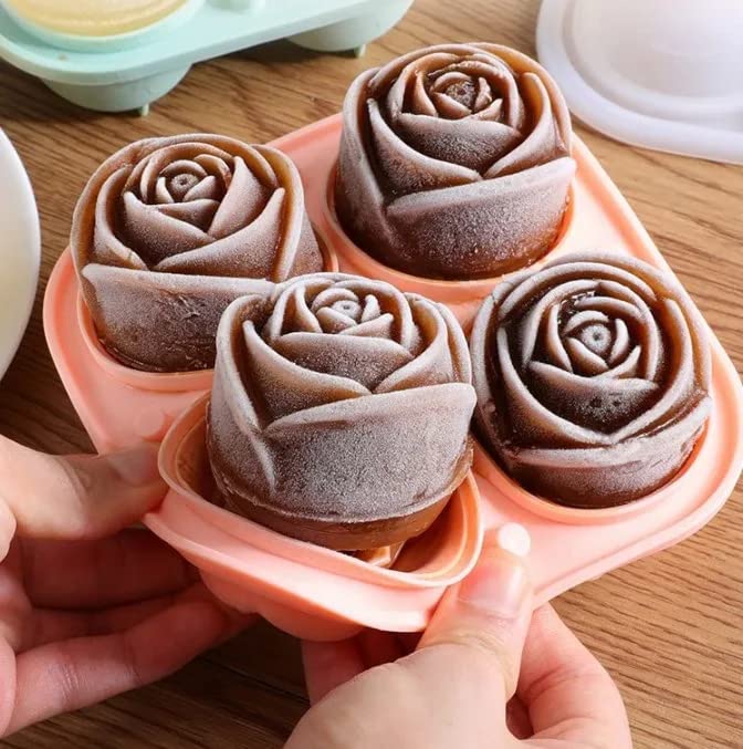 Fayby Silicone Ice Cube Trays with Lid Silicone Rose Shape Ice Cube Mold Ice Ball Maker BPA Free MouldsEasyRelease and Flexible Trays Reusable for Freezer Water Whiskey Cocktail Multicolor - Image 5