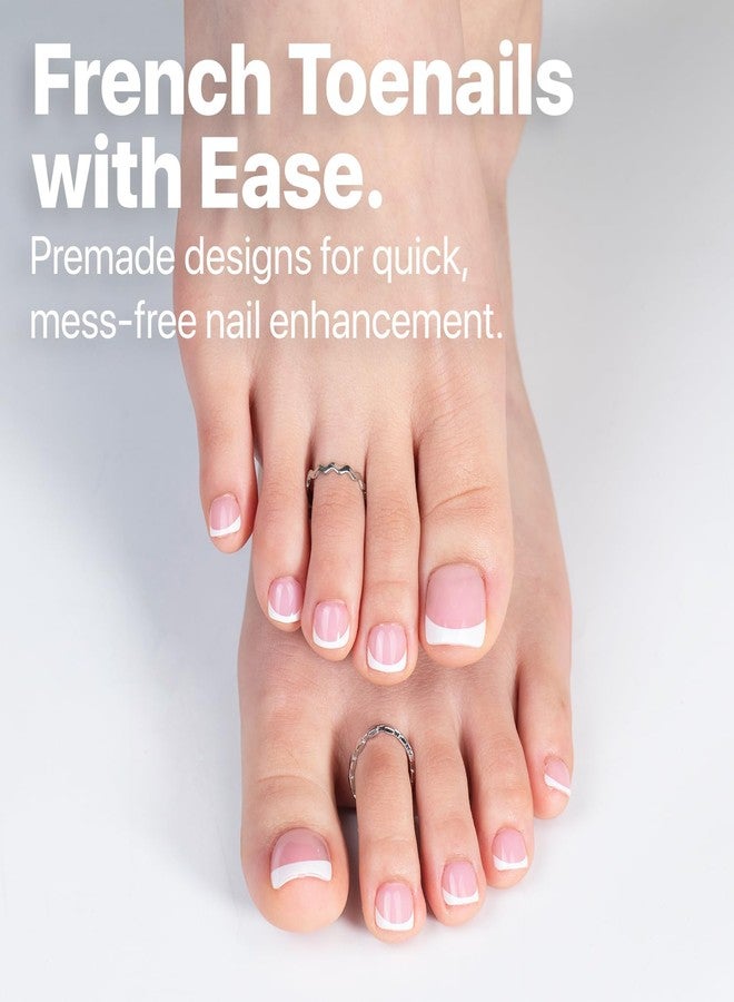 SXC Cosmetics X-Pro Tips French Tip Press On Toenails for Women, Acrylic Soft Gel System (Short French Pink, Short) - Image 2