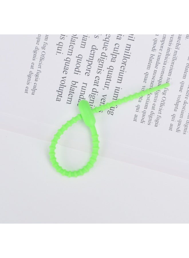 Loquat Soft Adhesive Cable Tie Data Line Storage Finishing Winder DIY Keychain Jewelry Blind Box Pendant Color Hanging-Color:Green - Image 1