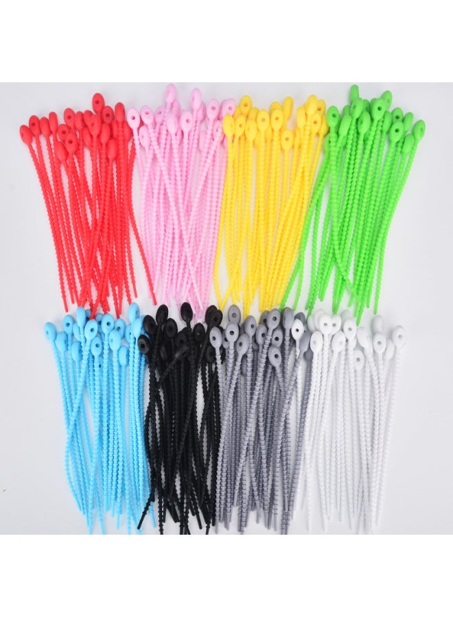Loquat Soft Adhesive Cable Tie Data Line Storage Finishing Winder DIY Keychain Jewelry Blind Box Pendant Color Hanging-Color:Green - Image 3