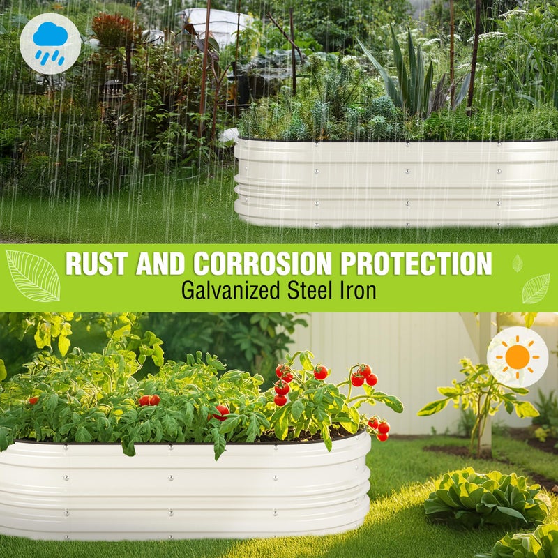 WORKPRO 4x2x1ft Galvanized Raised Garden Bed Set, Rust & Corrosion Protection, Easy Assembly, Safe Edge, Ideal for Vegetables & Flowers, White - Image 4
