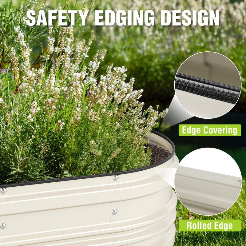 WORKPRO 4x2x1ft Galvanized Raised Garden Bed Set, Rust & Corrosion Protection, Easy Assembly, Safe Edge, Ideal for Vegetables & Flowers, White - Image 5