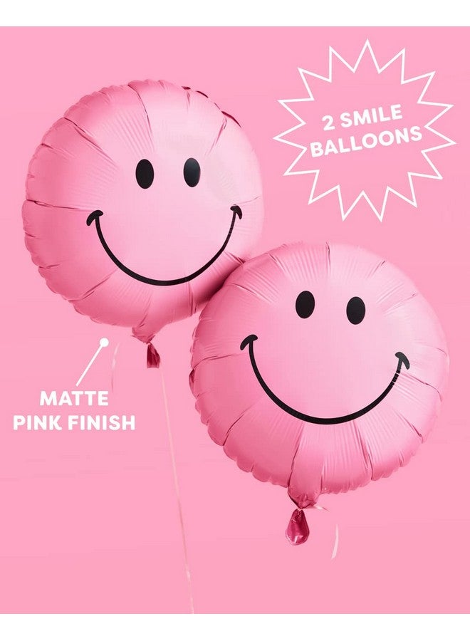 إكس أو بالونات الابتسامة الوردية 2 قطعة | زينة حفلة عيد ميلاد العازبة استحمام الطفل متعة كشك الصور - Image 2