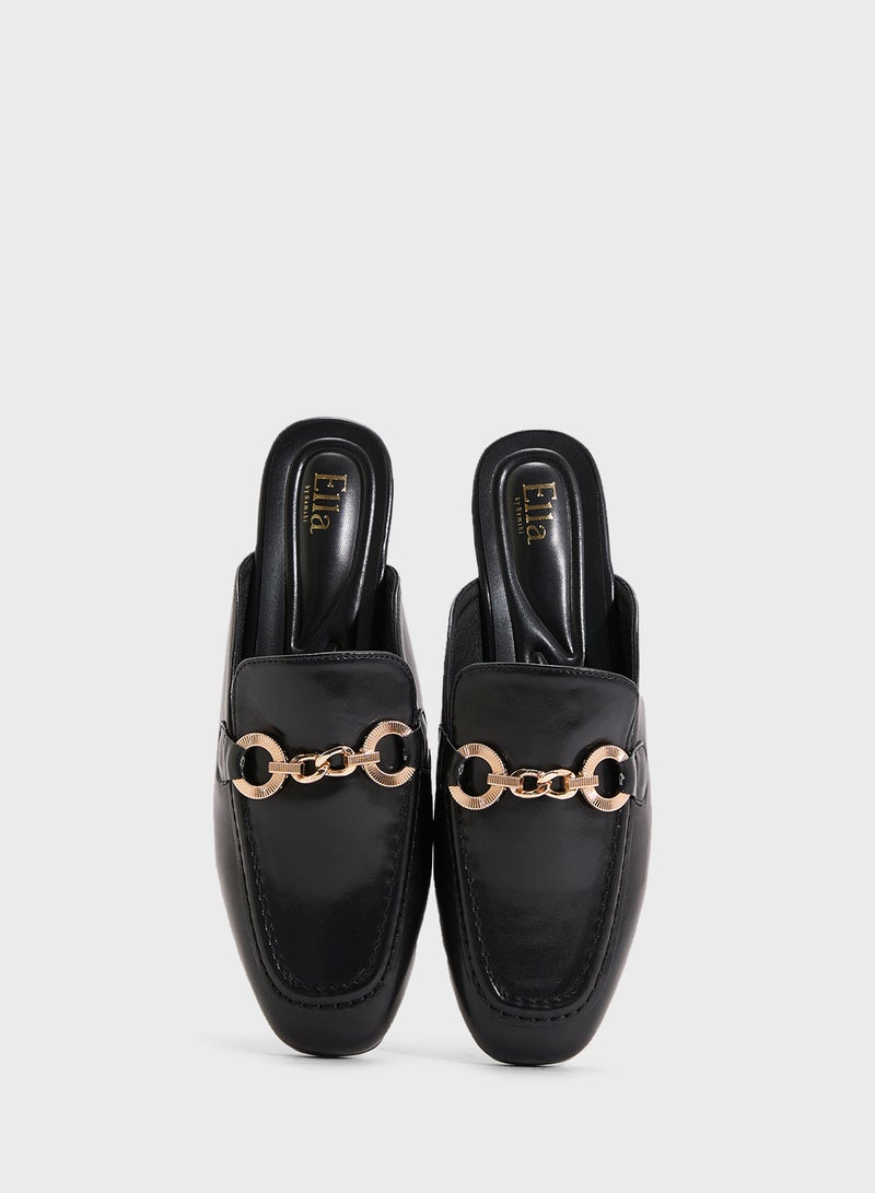 ELLA Ladies Slip On Flat Mule - Image 4