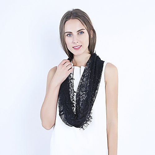 TREORSI Black Infinity Scarf Mantilla - Catholic Veil Church Veil Head Covering Latin Mass - Image 3