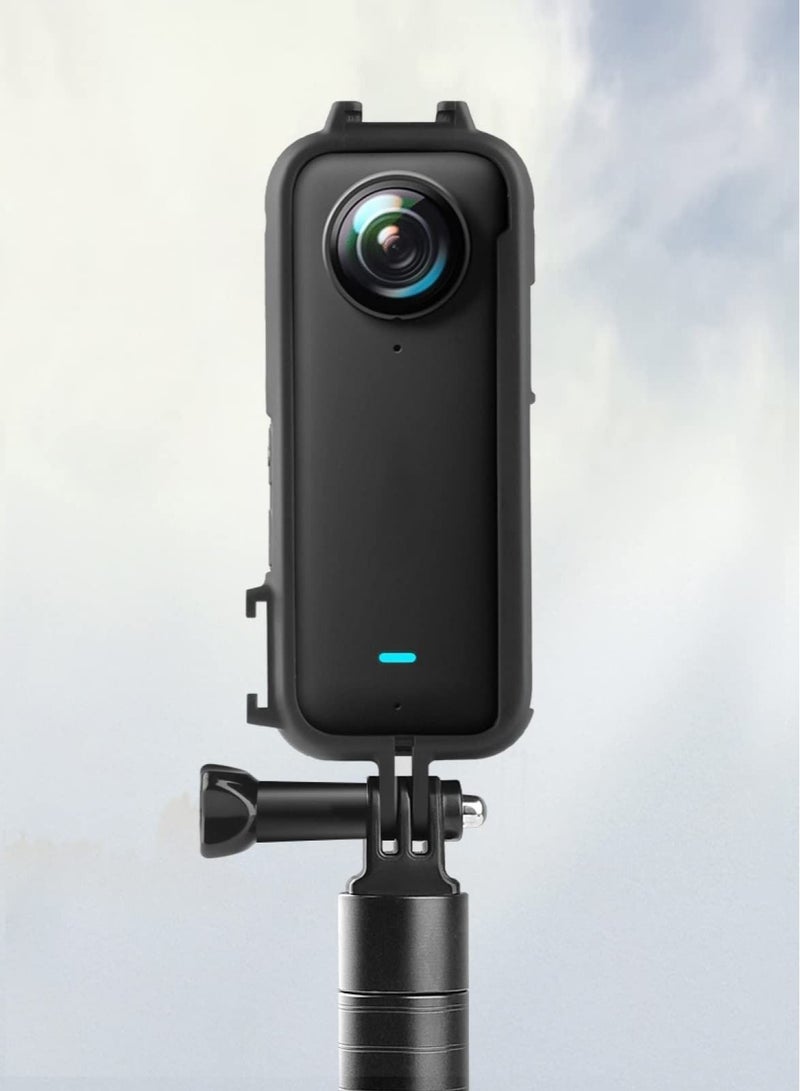 كابتن تيك Cold Shoe PC Plastic Protective Frame with Adapter Mount & Screw for Insta360 X3 Anti-Scratch Camera Accessories - Image 2