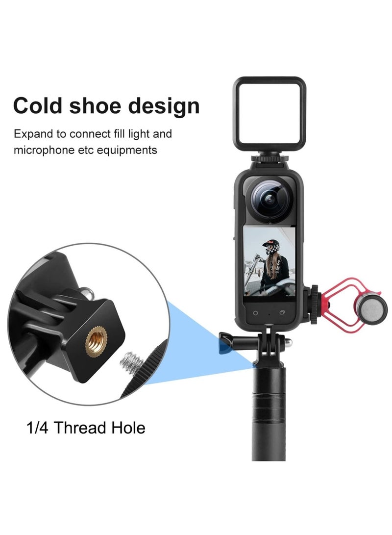 كابتن تيك Cold Shoe PC Plastic Protective Frame with Adapter Mount & Screw for Insta360 X3 Anti-Scratch Camera Accessories - Image 3