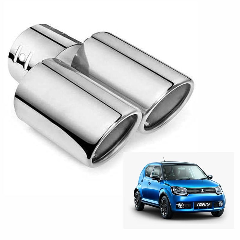 أنبوب عادم مزدوج من أسريد مع كاتم صوت مقاوم للصدأ من الفولاذ المقاوم للصدأ 1 قطعة لسيارة ماروتي سوزوكي إغنيس