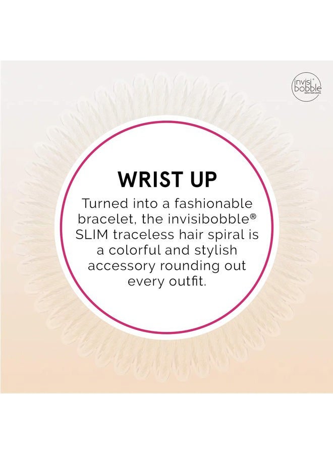 invisibobble رباط شعر حلزوني رفيع بدون أثر - عبوة من 3، ابقِ ذهبيًا - ملحقات شعر برباط مرن قوي للنساء - بدون تجاعيد، غير مبلل - لطيف للفتيات والمراهقات والشعر الكثيف - Image 5