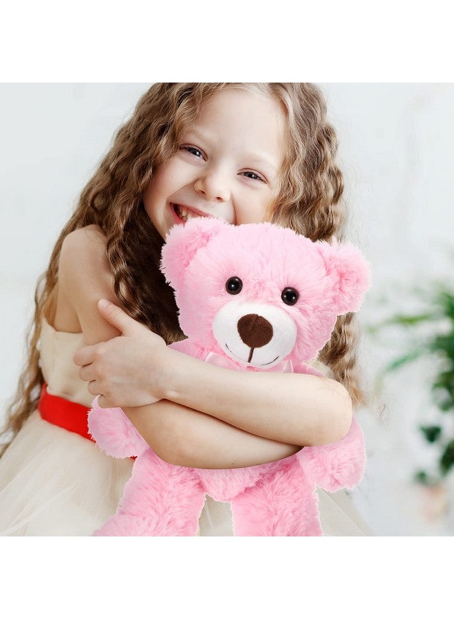 Aoriher 6 Pieces Christmas Bear Stuffed Animal Plush Xmas Baby Shower Bear Toys Soft Cute Bear Dolls Santa Sleeping And Playing Toys Decorations(Pink) - Image 5