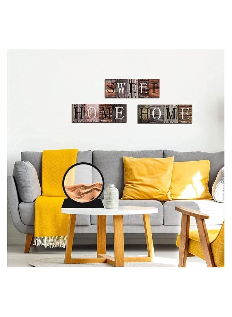 Flowing Sand Painting Moving Sand Art Picture Round Glass 3D Deep Sea Sandscape in Motion Display Flowing Sand Frame Home Office Desktop Decorations 7IN Yellow - Image 5