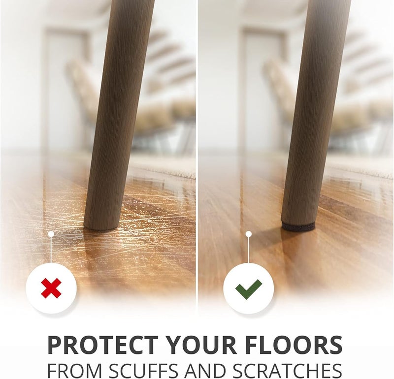 Furniture Protectors Protect Furniture, Floors, Surfaces, Easy Glide, Certified International Quality to Protect Floors and Prevent Scratches and Noise (15mm Brown Adhesive Felt [72 Pcs]) - Image 2