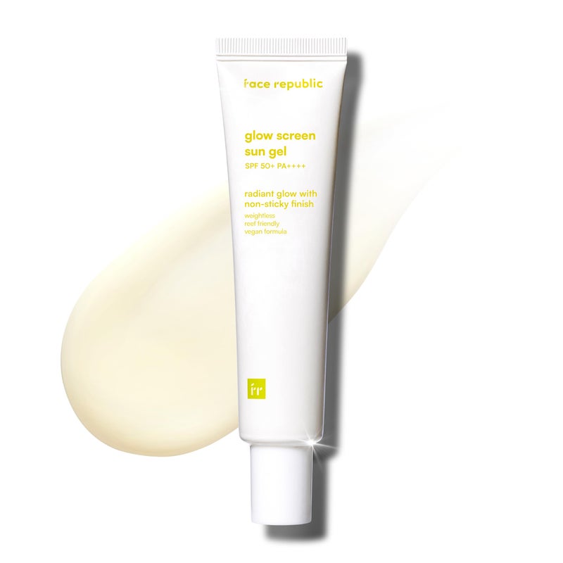 Face Republic Glow Screen Sun Gel 40ml 1.35 fl oz | SPF50+ Broad Spectrum UV Protection | Ultra Lightweight, No White cast | Niacinamide | Reef Safe | Vegan Korean Skin Care - Image 1